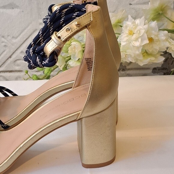 BCBGENERATION TELILA ANKLE STRAP SANDAL IN GOLD SIZE 8.5M - Picture 5 of 16